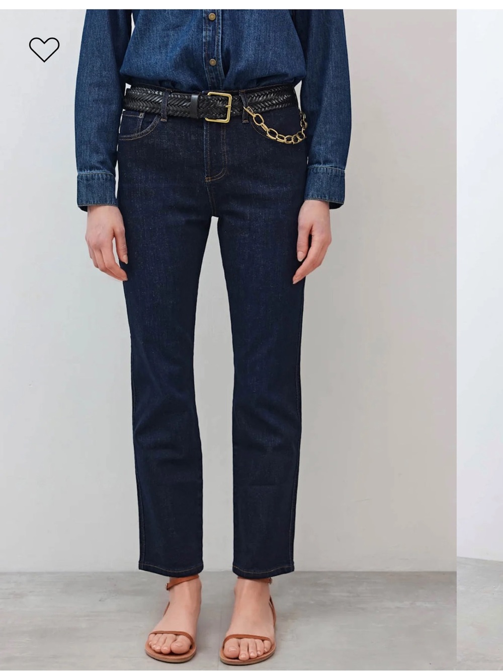Women’s Straight-Leg Jeans in Dark Blue Denim